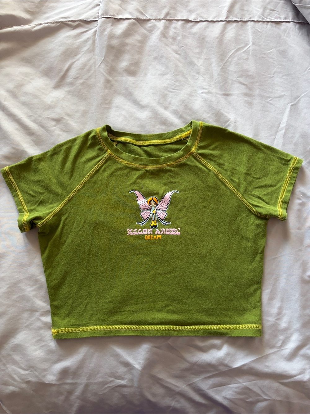 Green Crop Top T-Shirt Fallen Angel Dream
